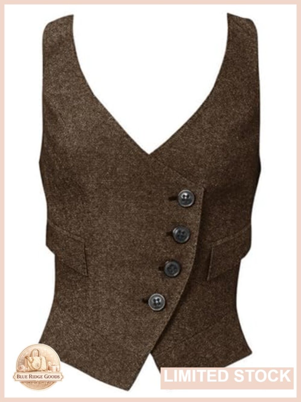 Herringbone Tweed Slim-Fit Waistcoat Button Vest Office Work